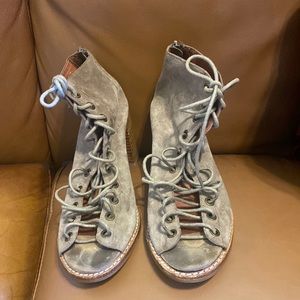 Jeffrey Campbell Lace Up Suede Booties